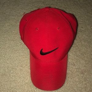 Bright red Nike cap